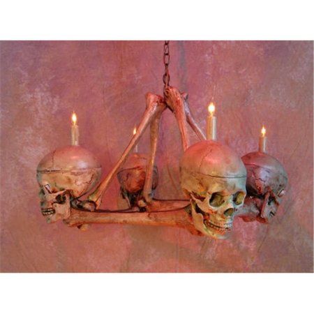 PERFECTPRETEND Chandelier Skull-Bone  4 Life-Size Skulls on Femur Frame PE1413086